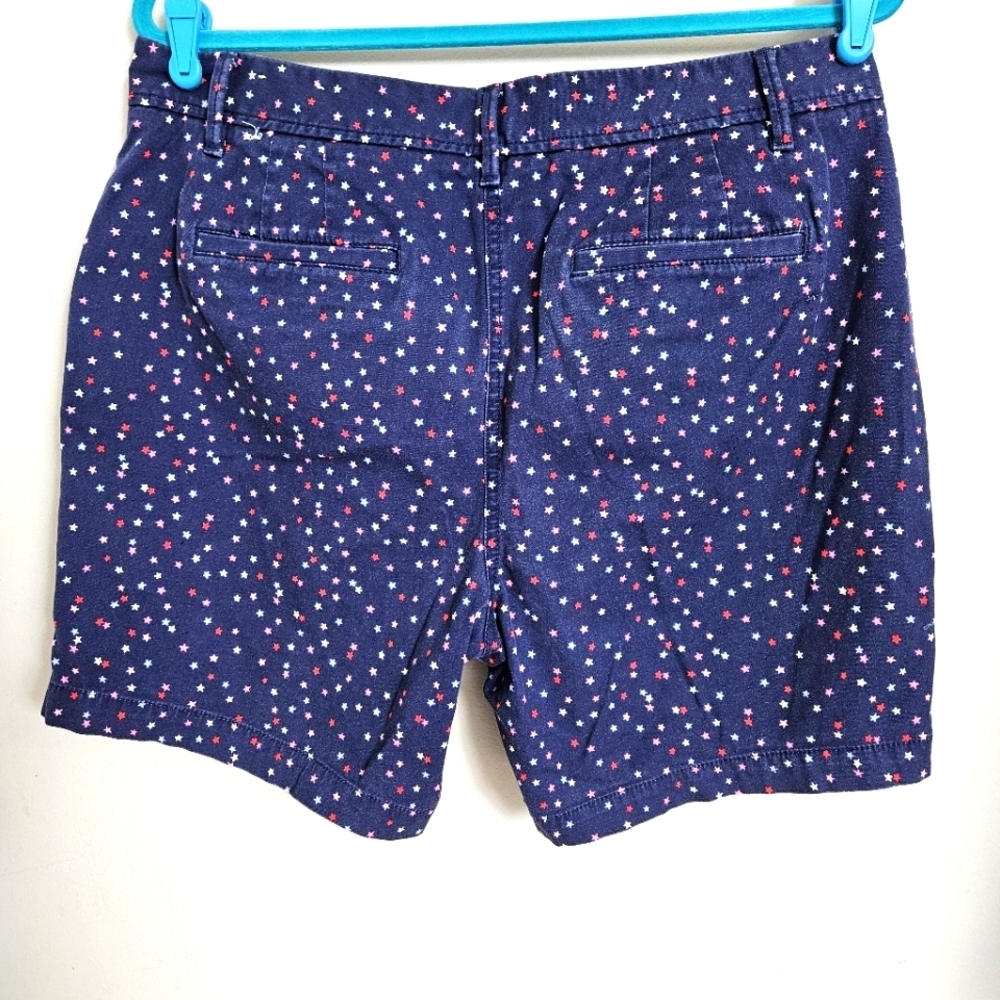 Talbots Women's Relaxed Chino Shorts Navy Mini Stars Size 14 - Picture 8 of 11